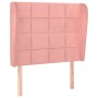 Cabecero con orejas de terciopelo rosa 83x23x118/128 cm de , Cabeceros y pies de cama - Ref: Foro24-3117991, Precio: 78,86 €,...