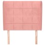 Cabecero con orejas de terciopelo rosa 83x23x118/128 cm de , Cabeceros y pies de cama - Ref: Foro24-3117991, Precio: 78,86 €,...