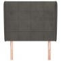 Headboard with dark gray velvet ears 83x23x118/128 cm by , Headboards and footboards - Ref: Foro24-3117987, Price: 75,99 €, D...