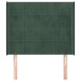 Headboard with dark green velvet ears 93x16x118/128 cm by , Headboards and footboards - Ref: Foro24-3119619, Price: 72,99 €, ...