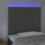 Cabecero con luces LED terciopelo gris oscuro 80x5x118/128 cm de , Cabeceros y pies de cama - Ref: Foro24-3122455, Precio: 71...