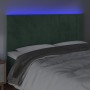 Headboard with LED lights dark green velvet 160x5x118/128 cm by , Headboards and footboards - Ref: Foro24-3122481, Price: 120...