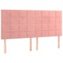 Pink velvet headboard with LED lights 160x5x118/128 cm by , Headboards and footboards - Ref: Foro24-3122483, Price: 119,75 €,...