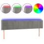 Light gray velvet headboard with LED 163x16x78/88 cm by , Headboards and footboards - Ref: Foro24-3123290, Price: 78,60 €, Di...