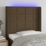 Cabecero con LED de tela marrón oscuro 103x16x118/128 cm de , Cabeceros y pies de cama - Ref: Foro24-3124041, Precio: 84,31 €...