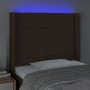 Cabecero con LED de tela marrón oscuro 103x16x118/128 cm de , Cabeceros y pies de cama - Ref: Foro24-3124041, Precio: 84,31 €...