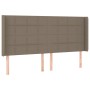 Taupe gray fabric headboard with LED 203x16x118/128 cm by , Headboards and footboards - Ref: Foro24-3124074, Price: 145,36 €,...