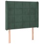 Cabecero con LED de terciopelo verde oscuro 83x16x118/128 cm de , Cabeceros y pies de cama - Ref: Foro24-3124081, Precio: 85,...