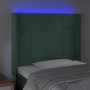 Cabecero con LED de terciopelo verde oscuro 83x16x118/128 cm de , Cabeceros y pies de cama - Ref: Foro24-3124081, Precio: 85,...