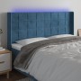 Cabecero con LED de terciopelo azul oscuro 163x16x118/128 cm de , Cabeceros y pies de cama - Ref: Foro24-3124106, Precio: 136...