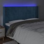 Cabecero con LED de terciopelo azul oscuro 163x16x118/128 cm de , Cabeceros y pies de cama - Ref: Foro24-3124106, Precio: 133...