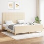 Estructura de cama con cabecero de tela color crema 160x200 cm de , Camas y somieres - Ref: Foro24-3125070, Precio: 234,68 €,...