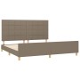 Bed frame with headboard in taupe gray fabric 200x200 cm by , Beds and slatted bases - Ref: Foro24-3125085, Price: 262,40 €, ...