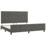 Dark gray velvet bed frame with headboard 200x200 cm by , Beds and slatted bases - Ref: Foro24-3125776, Price: 244,96 €, Disc...