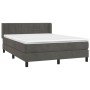 Box spring bed with dark gray velvet mattress 140x200 cm by , Beds and slatted bases - Ref: Foro24-3130962, Price: 441,83 €, ...