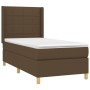 Box spring bed with dark brown fabric mattress 100x200 cm by , Beds and slatted bases - Ref: Foro24-3131972, Price: 387,99 €,...