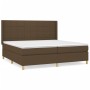 Cama box spring con colchón tela marrón oscuro 200x200 cm de , Camas y somieres - Ref: Foro24-3132020, Precio: 680,59 €, Desc...