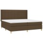 Cama box spring con colchón tela marrón oscuro 200x200 cm de , Camas y somieres - Ref: Foro24-3132020, Precio: 680,59 €, Desc...