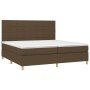 Cama box spring colchón luces LED tela marrón oscuro 200x200 cm de , Camas y somieres - Ref: Foro24-3135464, Precio: 675,57 €...