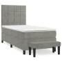 Cama box spring con colchón terciopelo gris claro 80x200 cm de , Camas y somieres - Ref: Foro24-3137809, Precio: 334,95 €, De...