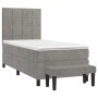 Cama box spring con colchón terciopelo gris claro 80x200 cm de , Camas y somieres - Ref: Foro24-3137809, Precio: 334,95 €, De...