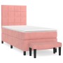 Cama box spring con colchón terciopelo rosa 80x200 cm de , Camas y somieres - Ref: Foro24-3137814, Precio: 332,59 €, Descuent...