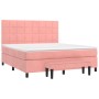 Box spring bed with pink velvet mattress 160x200 cm by , Beds and slatted bases - Ref: Foro24-3137856, Price: 575,19 €, Disco...