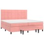 Box spring bed with pink velvet mattress 200x200 cm by , Beds and slatted bases - Ref: Foro24-3137868, Price: 667,36 €, Disco...