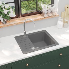 Granite kitchen sink with a gray bowl by vidaXL, Sinks - Ref: Foro24-142953, Price: 157,99 €, Discount: %