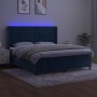 Cama box spring colchón y LED terciopelo azul oscuro 160x200 cm de , Camas y somieres - Ref: Foro24-3139575, Precio: 574,50 €...