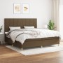 Box spring bed with dark brown fabric mattress 200x200 cm by , Beds and slatted bases - Ref: Foro24-3142364, Price: 647,19 €,...