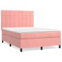 Cama box spring con colchón terciopelo rosa 140x190 cm de , Camas y somieres - Ref: Foro24-3143024, Precio: 508,19 €, Descuen...