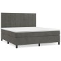 Box spring bed with dark gray velvet mattress 160x200 cm by , Beds and slatted bases - Ref: Foro24-3143032, Price: 545,53 €, ...