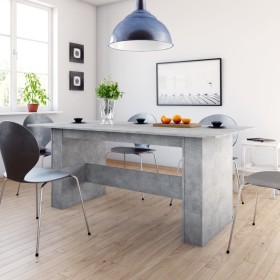 Concrete gray engineered wood dining table 180x90x76 cm by , Kitchen and dining tables - Ref: Foro24-800472, Price: 122,99 €,...