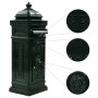 Green Stainless Vintage Style Aluminum Column Mailbox by vidaXL, mailboxes - Ref: Foro24-43890, Price: 275,18 €, Discount: %