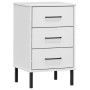 Bedside table metal legs solid white pine wood OSLO by vidaXL, Nightstands - Ref: Foro24-350978, Price: 57,20 €, Discount: %