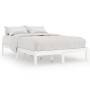 Small double bed frame white solid wood 120x190cm by , Beds and slatted bases - Ref: Foro24-809988, Price: 87,65 €, Discount: %