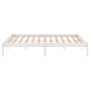 Small double bed frame white solid wood 120x190cm by , Beds and slatted bases - Ref: Foro24-809988, Price: 87,65 €, Discount: %