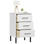 Bedside table metal legs solid white pine wood OSLO by vidaXL, Nightstands - Ref: Foro24-350978, Price: 57,20 €, Discount: %