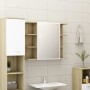 White and oak plywood bathroom mirror cabinet 80x20.5x64 cm by , bathroom vanities - Ref: Foro24-802611, Price: 118,35 €, Dis...