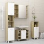 Armario espejo baño contrachapada blanco y roble 80x20,5x64 cm de , Tocadores de baño - Ref: Foro24-802611, Precio: 118,35 €,...