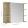 Armario espejo baño contrachapada blanco y roble 80x20,5x64 cm de , Tocadores de baño - Ref: Foro24-802611, Precio: 118,35 €,...