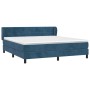 Box spring bed with dark blue velvet mattress 160x200 cm by , Beds and slatted bases - Ref: Foro24-3127503, Price: 485,67 €, ...