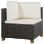 Set muebles de jardín con cojines 4 pzas ratán sintético marrón de vidaXL, Conjuntos de jardín - Ref: Foro24-44108, Precio: 3...