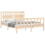 Bed frame with solid wood headboard 160x200 cm by , Beds and slatted bases - Ref: Foro24-3192436, Price: 152,99 €, Discount: %