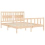 Bed frame with solid wood headboard 160x200 cm by , Beds and slatted bases - Ref: Foro24-3192436, Price: 152,99 €, Discount: %