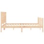 Bed frame with solid wood headboard 160x200 cm by , Beds and slatted bases - Ref: Foro24-3192436, Price: 152,99 €, Discount: %