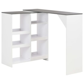 Bar table with white mobile shelf 138x39x110 cm by , Kitchen and dining tables - Ref: Foro24-280226, Price: 144,60 €, Discoun...