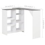 Mesa de bar con estantería móvil blanca 138x39x110 cm de , Mesas de cocina y de comedor - Ref: Foro24-280226, Precio: 156,53 ...