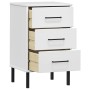 Bedside table metal legs solid white pine wood OSLO by vidaXL, Nightstands - Ref: Foro24-350978, Price: 57,20 €, Discount: %